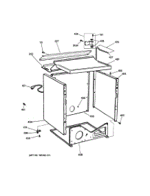 03 - Cabinet parts for Ge Dryer DPSR513GA1AA from AppliancePartsPros.com