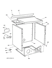 03 - Cabinet parts for Ge Dryer DPSR405EA1AA from AppliancePartsPros.com