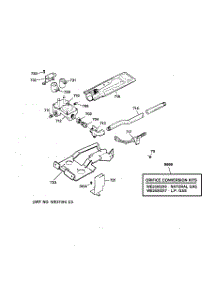 05 - Gas Valve & Burner Assembly parts for Ge Dryer DPSR473GW0WW from AppliancePartsPros.com