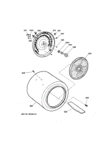 04 - Drum parts for Ge Dryer DPSR475EW1WW from AppliancePartsPros.com