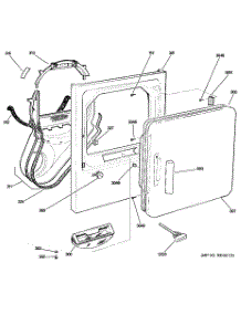 02 - Front Panel & Door parts for Ge Dryer DNCD450EA1WC from AppliancePartsPros.com