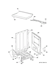 03 - Cabinet parts for Ge Dryer DRSR495GG8WW from AppliancePartsPros.com
