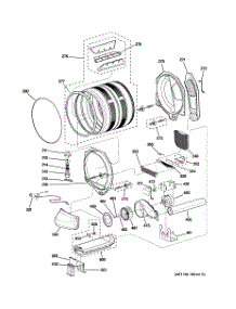 03 - Drum, Blower & Motor parts for Ge Dryer DPGT750EC1PL from AppliancePartsPros.com