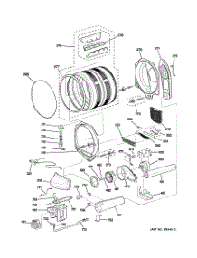 03 - Drum, Blower & Motor parts for Ge Dryer DPGT750GC1PL from AppliancePartsPros.com