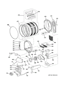03 - Drum, Blower & Motor parts for Ge Dryer DPGT750GC0PL from AppliancePartsPros.com