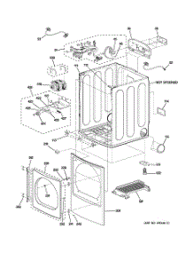 02 - Cabinet, Front Panel & Door parts for Ge Dryer DPGT750EC1WW from AppliancePartsPros.com