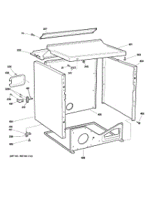03 - Cabinet parts for Ge Dryer DCCB330EJ0WC from AppliancePartsPros.com
