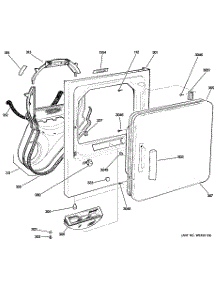 02 - Front Panel & Door parts for Ge Dryer DMCD330GJ0WC from AppliancePartsPros.com
