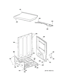 03 - Cabinet parts for Ge Dryer DWXR463GG6WW from AppliancePartsPros.com
