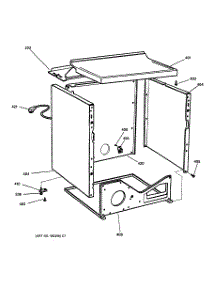 03 - Cabinet parts for Ge Dryer DPSB513GB0CC from AppliancePartsPros.com