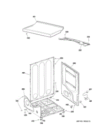 03 - Cabinet parts for Ge Dryer DPSR610GG6WT from AppliancePartsPros.com