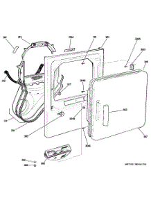 02 - Front Panel & Door parts for Ge Dryer DMCD330EH3WC from AppliancePartsPros.com