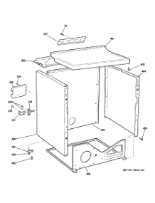 03 - Cabinet parts for Ge Dryer DIST333JTDWW from AppliancePartsPros.com