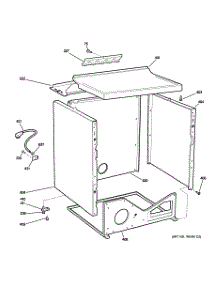 03 - Cabinet parts for Ge Dryer DISR473CG2WW from AppliancePartsPros.com