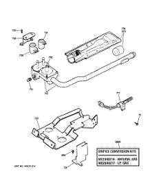 05 - Gas Valve & Burner Assembly parts for Ge Dryer DISR333FG3WW from AppliancePartsPros.com