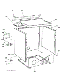 03 - Cabinet parts for Ge Dryer DBSR463EG3WW from AppliancePartsPros.com