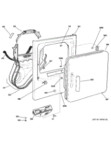 03 - Front Panel & Door parts for Ge Dryer DDC4400T2WH from AppliancePartsPros.com