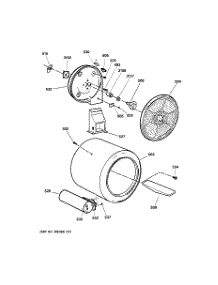 04 - Drum parts for Ge Dryer DLLSR33GF3WC from AppliancePartsPros.com