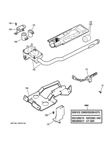 05 - Gas Valve & Burner Assembly parts for Ge Dryer DVLR223PG2WW from AppliancePartsPros.com