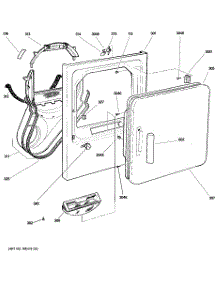 02 - Front Panel & Door parts for Ge Dryer DLSR483EG2WW from AppliancePartsPros.com