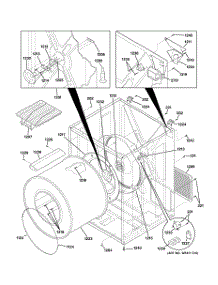 03 - Cabinet & Drum parts for Ge Dryer DPXH46EA2WW from AppliancePartsPros.com