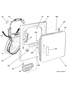02 - Front Panel & Door parts for Ge Dryer DBLR333GG0WW from AppliancePartsPros.com