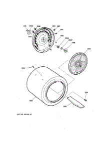 04 - Drum parts for Ge Dryer DBXR463EG0WW from AppliancePartsPros.com