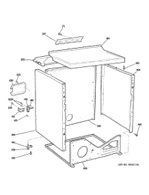 03 - Cabinet parts for Ge Dryer DWSR463EG1WW from AppliancePartsPros.com