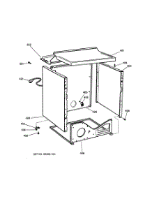 03 - Cabinet parts for Ge Dryer DRSR495GG1WW from AppliancePartsPros.com