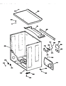 Cabinet And Top parts for Ge Dryer DBLR333T0WW from AppliancePartsPros.com