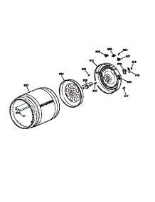 Drum And Heater Assembly parts for Ge Dryer DBLR333T0WW from AppliancePartsPros.com