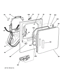02 - Front Panel & Door parts for Ge Dryer DWSR483EB1WW from AppliancePartsPros.com