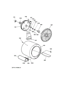 04 - Drum parts for Ge Dryer DWSR483GA0AA from AppliancePartsPros.com