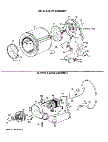 03 - Drum & Duct Assembly parts for Ge Dryer DDG7186RCL from AppliancePartsPros.com