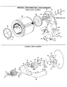 04 - Drum & Duct Assembly parts for Ge Dryer DDC4497AFL from AppliancePartsPros.com