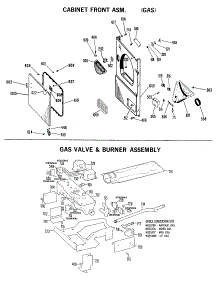 05 - Cabinet Front Asm. (Gas) parts for Ge Dryer DDC4492ABL from AppliancePartsPros.com