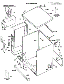 Cabinet parts for Ge Dryer DDC4498AEL from AppliancePartsPros.com