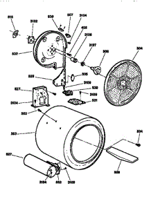 Drum parts for Ge Dryer DWXQ473T0WW from AppliancePartsPros.com