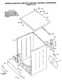 Cabinet & Top parts for Ge Dryer DDE7606 from AppliancePartsPros.com