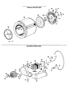04 - Drum & Heater Asm. parts for Ge Dryer DDE7600RAL from AppliancePartsPros.com