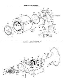 03 - Drum & Duct Assembly parts for Ge Dryer DDG7287RAL from AppliancePartsPros.com