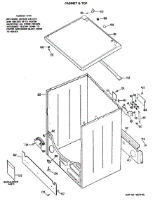 02 - Cabinet & Top parts for Ge Dryer DDE4000MAL from AppliancePartsPros.com