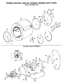 Drum / Heater / Blower And Drive parts for Ge Dryer DDE4000 from AppliancePartsPros.com