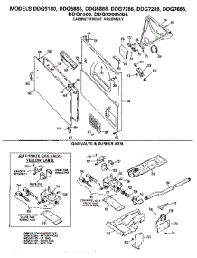 Cabinet Front And Burner parts for Ge Dryer DDG7686 from AppliancePartsPros.com