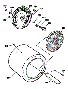 Drum And Heater parts for Ge Dryer DDE8509RMC from AppliancePartsPros.com