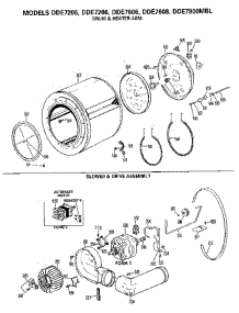 Drum / Heater / Blower And Drive parts for Ge Dryer DDE7208 from AppliancePartsPros.com