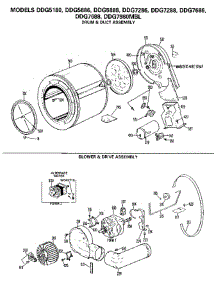 Drum / Heater / Blower And Drive parts for Ge Dryer DDG7286 from AppliancePartsPros.com