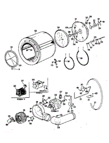 Drum, Heater, Blower & Drive Assembly parts for Ge Dryer DDE058DGAL from AppliancePartsPros.com