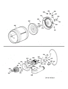 04 - Drum, Heater Asm., Blower & Drive Assembly parts for Ge Dryer DBLR333ET0AA from AppliancePartsPros.com