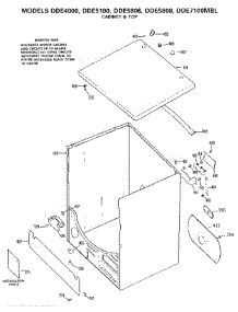 Top And Cabinet parts for Ge Dryer DDE5808 from AppliancePartsPros.com
